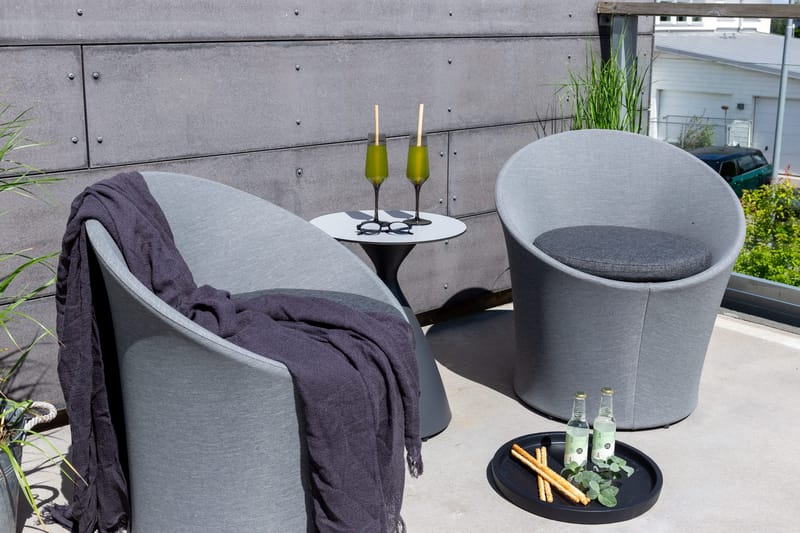 Spoga Balkonsæt 2-Pers. - Sort/Mørkegrå - Havemøbler - Udendørsgruppe - Cafesæt