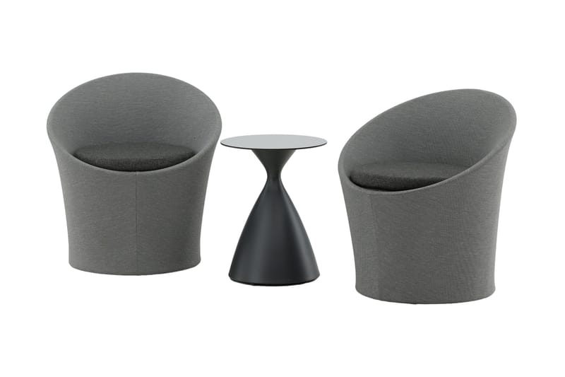 Spoga Balkonsæt 2-Pers. - Sort/Mørkegrå - Havemøbler - Udendørsgruppe - Cafesæt