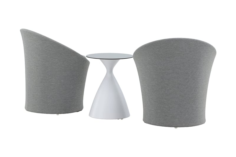 Spoga Balkonsæt 2-Pers. - Hvid/Lysegrå - Havemøbler - Udendørsgruppe - Cafesæt