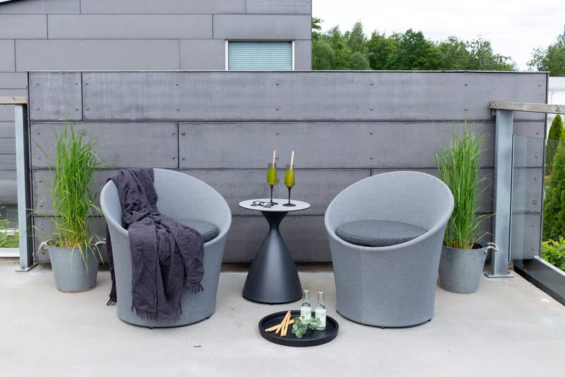 Spoga Balkonsæt 2-Pers. - Sort/Mørkegrå - Havemøbler - Udendørsgruppe - Cafesæt