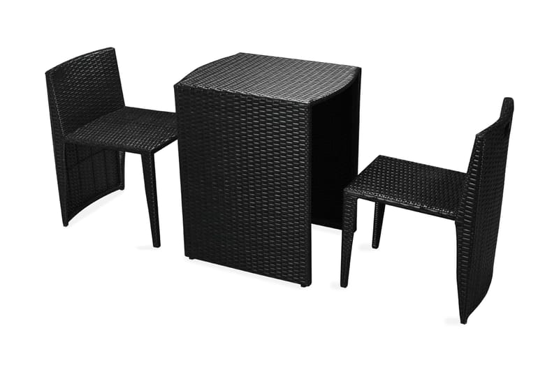 Udendørs Spisebordsæt I 5 Dele Polyrattan Sort - Sort - Havemøbler - Udendørsgruppe - Cafesæt