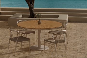 Croft Spisegruppe Rund 120 cm Udendørs med 4 Alfons Spisestole - Beige - Havemøbler - Udendørsgruppe - Havesæt