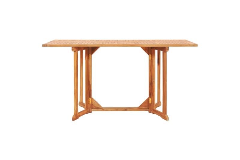 Foldbart Udendørs Spisebordssæt 7 Dele Massivt Teaktræ - Brun - Havesæt