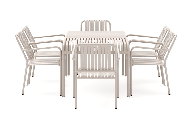 Gardeno Spisebordssæt 150 cm med 6 Gardeno Stole Beige - Comfort Garden - Havemøbler - Udendørsgruppe - Havesæt