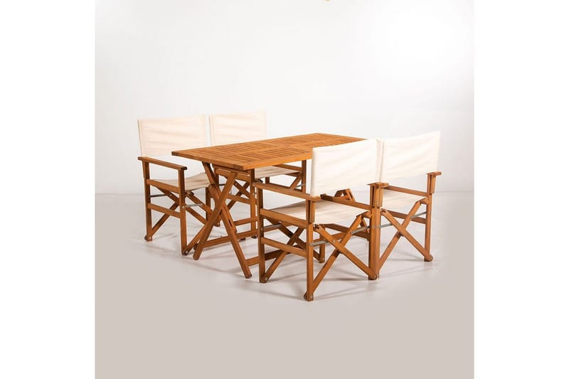 Havebord og stol sæt (5 dele) Rathore Creme, Cremevhid