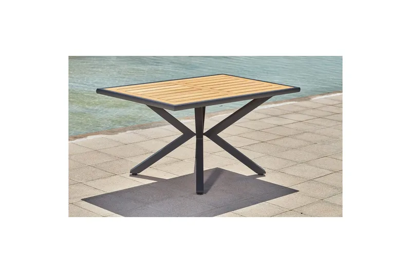 Havebord og stol sæt (7 dele) Narellan Grå Valnød - Grå Valnød - Havemøbler - Udendørsgruppe - Havesæt