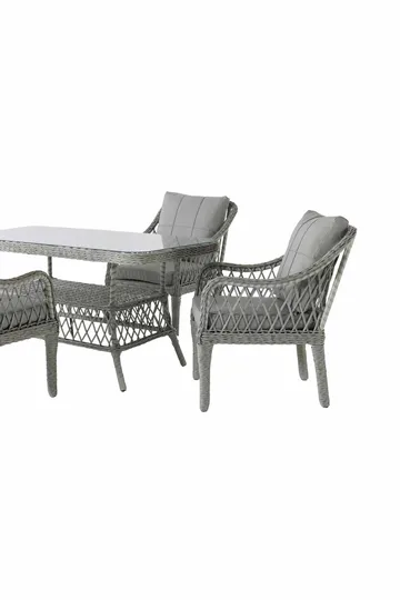Havebord- og stolessæt Atelier Del Sofa Hisar 6+1 (52 x 78 x 56 cm) grå 7 dele - Havemøbler - Udendørsgruppe - Havesæt