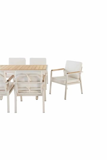 Havebord- og stolessæt Atelier Del Sofa Monte (56 x 78 x 56 cm) creme 7 dele - Havemøbler - Udendørsgruppe - Havesæt