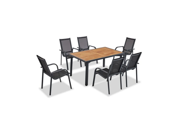 Haveloungesæt Retzow antracit / træ, Gråfarvet træ/Antracit