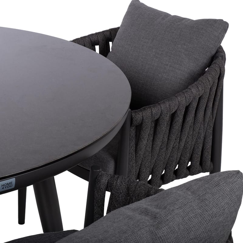 Havemøbelsæt HOME4YOU Bristol bord og 4 stole - Grå - Havemøbler - Udendørsgruppe - Havesæt