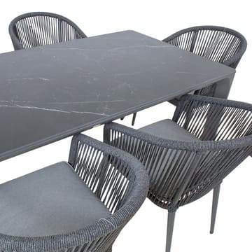 Havemøbelsæt HOME4YOU Carves bord og 6 buede stole - grå - Havemøbler - Udendørsgruppe - Havesæt