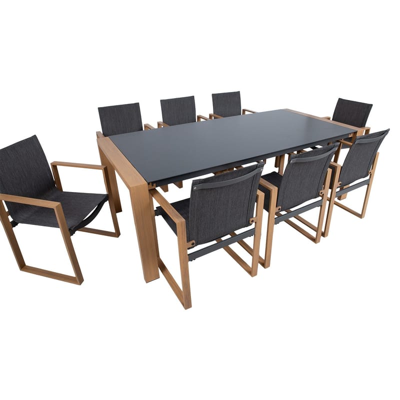 Havemøbelsæt HOME4YOU Duisburg bord og 8 stole - Grå - Havemøbler - Udendørsgruppe - Havesæt