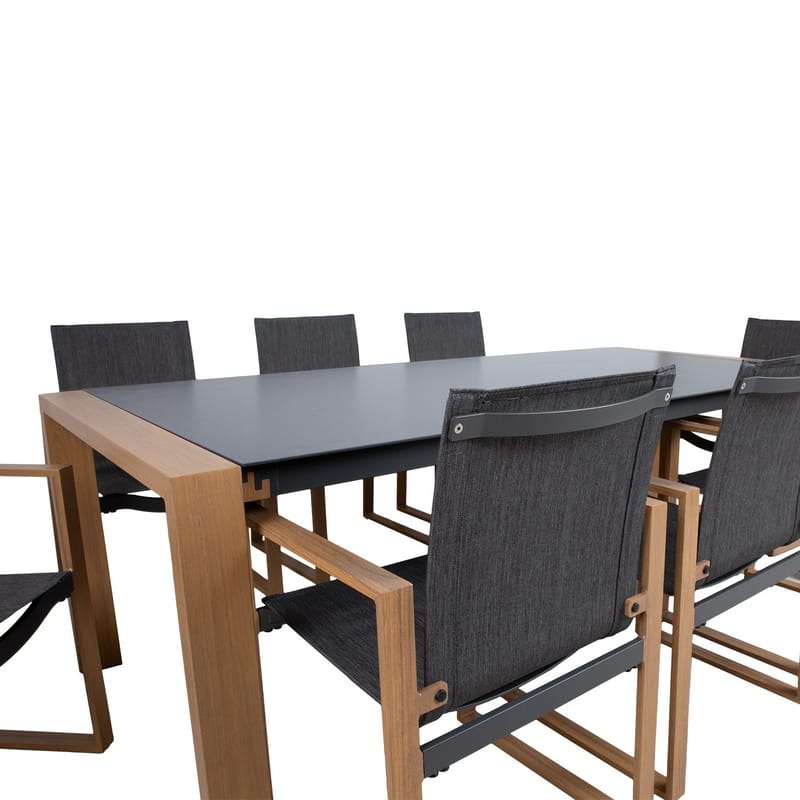 Havemøbelsæt HOME4YOU Duisburg bord og 8 stole - Grå - Havemøbler - Udendørsgruppe - Havesæt