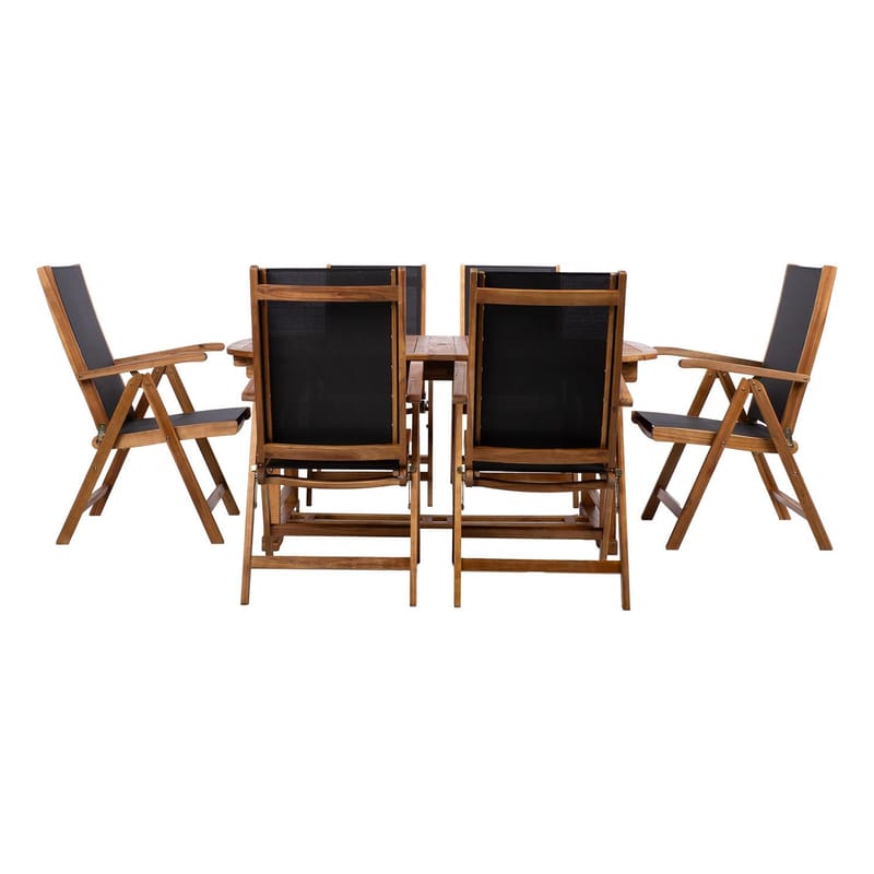 Havemøbelsæt HOME4YOU Fabiola bord og 6 stole - Brun - Havemøbler - Udendørsgruppe - Havesæt