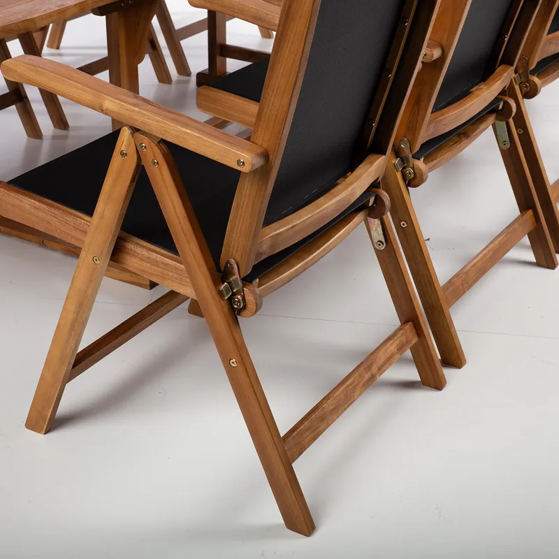 Havemøbelsæt HOME4YOU Fabiola bord og 8 stole - Brun - Havemøbler - Udendørsgruppe - Havesæt