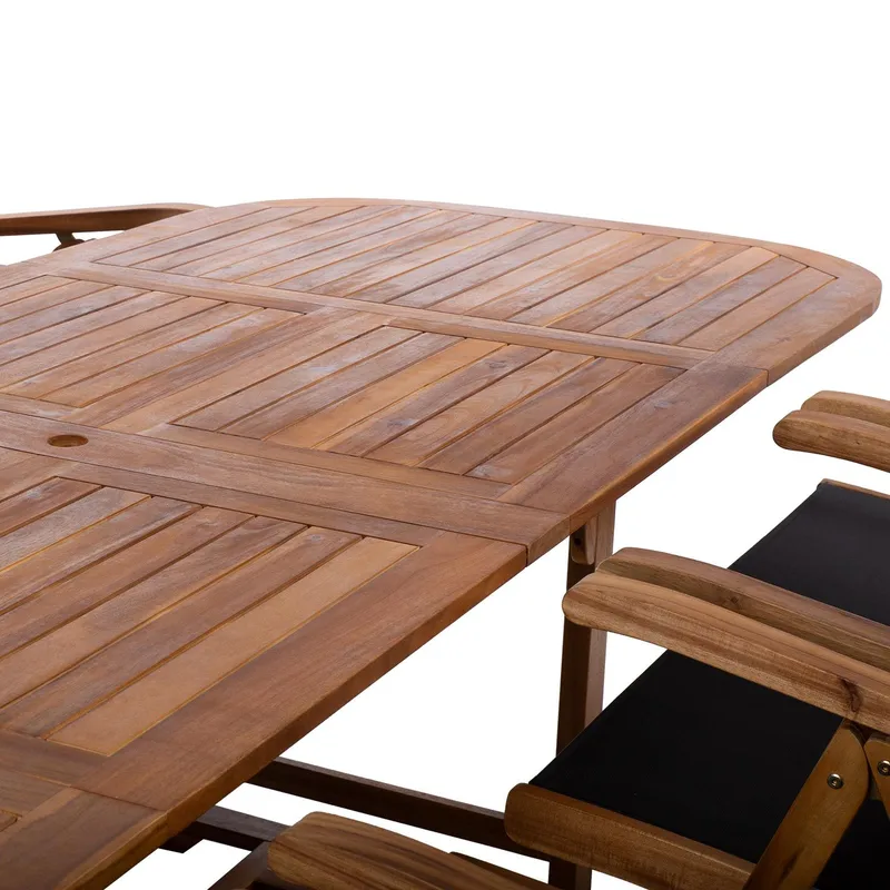 Havemøbelsæt HOME4YOU Fabiola bord og 8 stole - Brun - Havemøbler - Udendørsgruppe - Havesæt