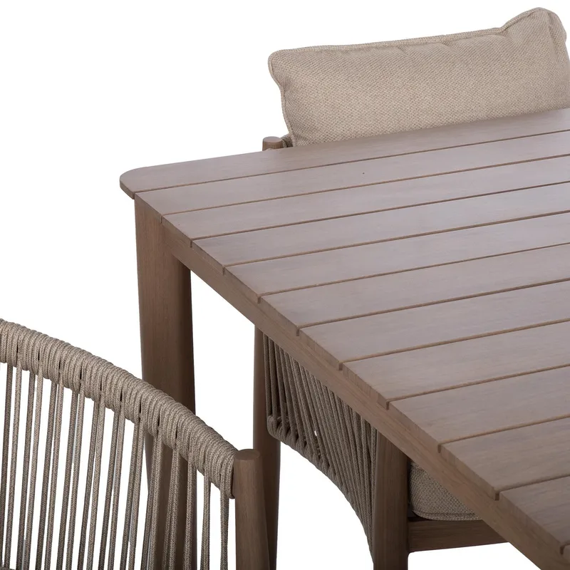 Havemøbelsæt HOME4YOU Medina bord og 4 stole beige - Beige - Havemøbler - Udendørsgruppe - Havesæt