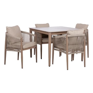 Havemøbelsæt HOME4YOU Medina bord og 4 stole beige - Beige - Havemøbler - Udendørsgruppe - Havesæt