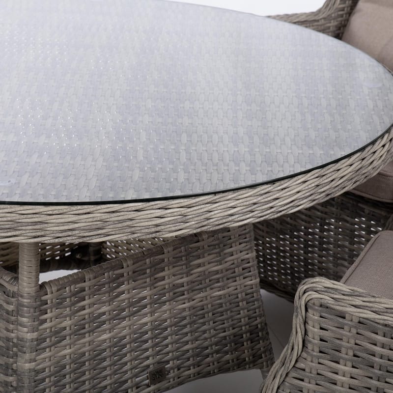 Havemøbelsæt HOME4YOU Trento bord og 4 stole - lysegrå - Havemøbler - Udendørsgruppe - Havesæt