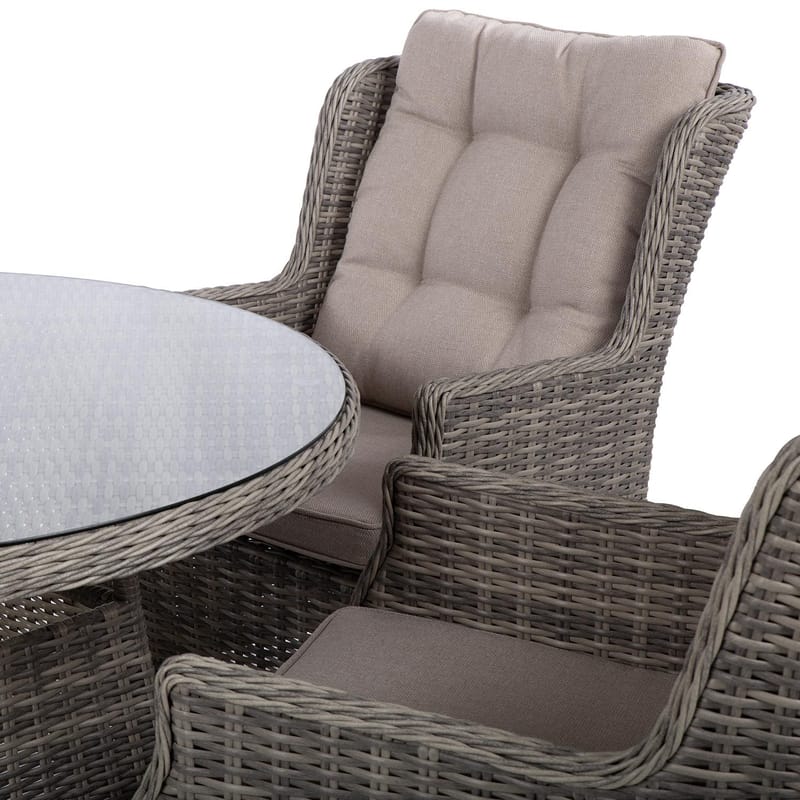 Havemøbelsæt HOME4YOU Trento bord og 4 stole - lysegrå - Havemøbler - Udendørsgruppe - Havesæt