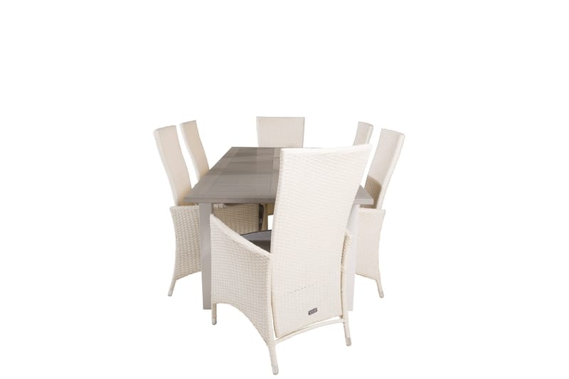 Albany Spisebordssæt 152 cm med 6 st Padova Stole, Grå