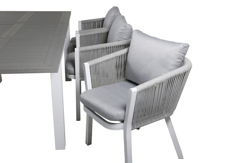 Albany Udvideligt Spisebordssæt 152cm + 6 Virya Stole - Sort/Natur - Havemøbler - Udendørsgruppe - Havesæt