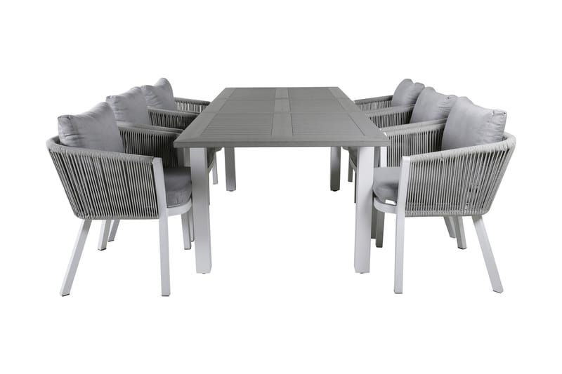 Albany Udvideligt Spisebordssæt 152cm + 6 Virya Stole, Sort/Natur