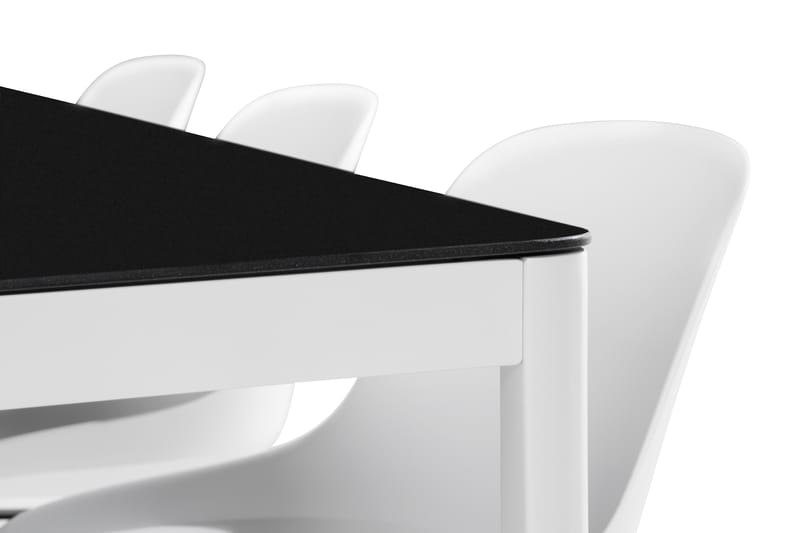 Alex Spisebordssæt + 6 Lecce Spisestole - Hvid / grå - Havesæt
