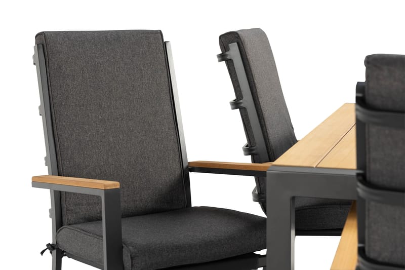 Argonia Spisebordssæt 160 cm + 6 Stole - Sort - Havemøbler - Udendørsgruppe - Havesæt