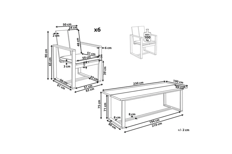 Havesæt Azzanello sæt af 6 - Havemøbler - Udendørsgruppe - Havesæt