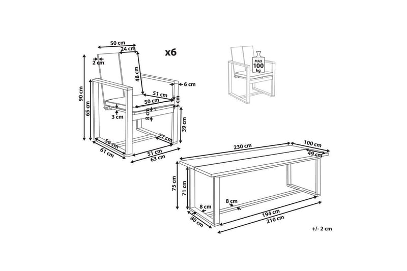 Havesæt Azzanello sæt af 6 - Havemøbler - Udendørsgruppe - Havesæt