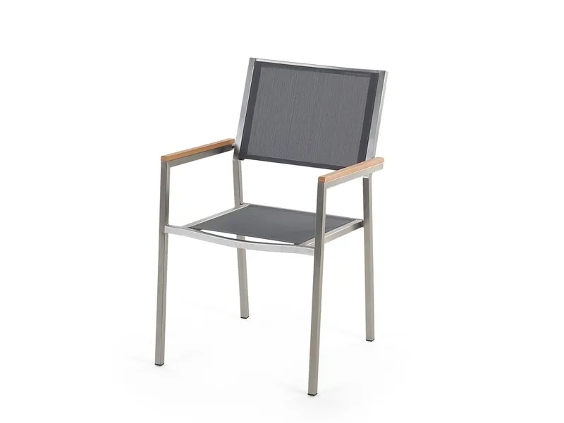 Bacoli Spisebordssæt 180 cm + 6 Stole - Sort - Havemøbler - Udendørsgruppe - Havesæt