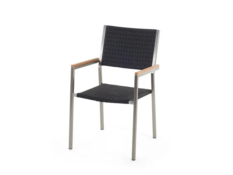 Bacoli Spisebordssæt 180 cm + 6 Stole - Sort - Havemøbler - Udendørsgruppe - Havesæt
