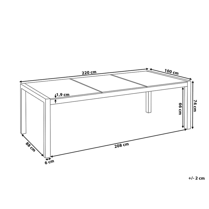 Bacoli Spisebordssæt 220 cm + 8 Stole - Beige - Havemøbler - Udendørsgruppe - Havesæt