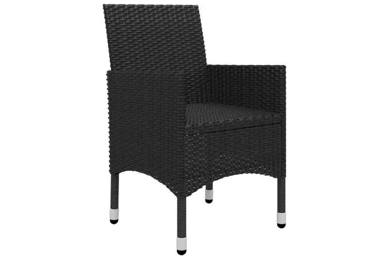Bistrosæt 3 dele polyrattan og hærdet glas sort - Sort - Havemøbler - Udendørsgruppe - Havesæt