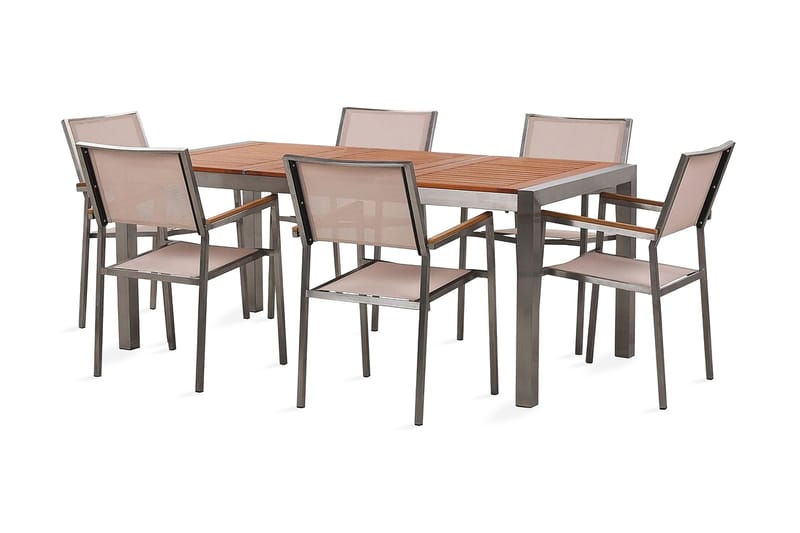 Bofors Spisebordssæt + 6 Rattanstole, Beige