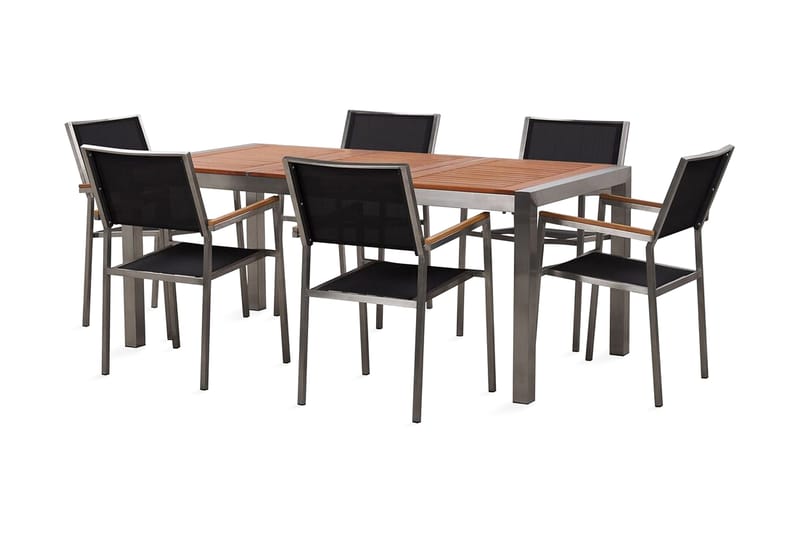 Bofors Spisebordssæt + 6 Rattanstole, Sort