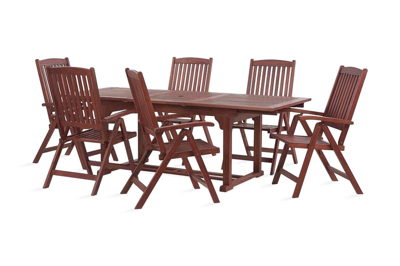 Bofors Spisebordssæt + 6 Rattanstole - Træ/Natur - Havesæt