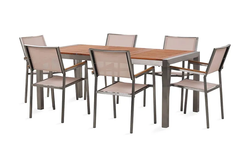Bofors Spisebordssæt + 6 Rattanstole, Beige