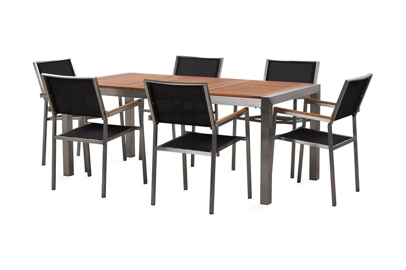 Bofors Spisebordssæt + 6 Rattanstole, Sort