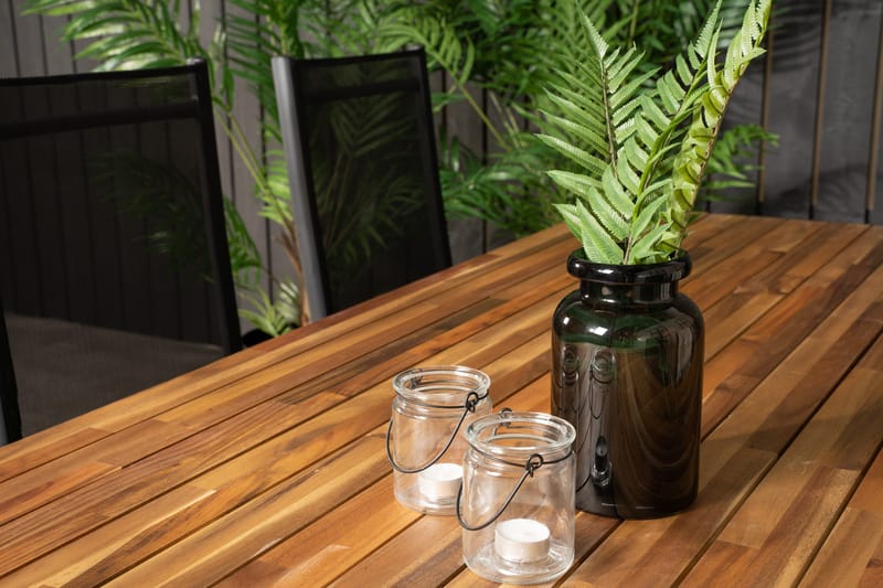 Bois Spisebordssæt 200cm + 6 Break Positionsstolee - Sort/Grå - Havemøbler - Udendørsgruppe - Havesæt