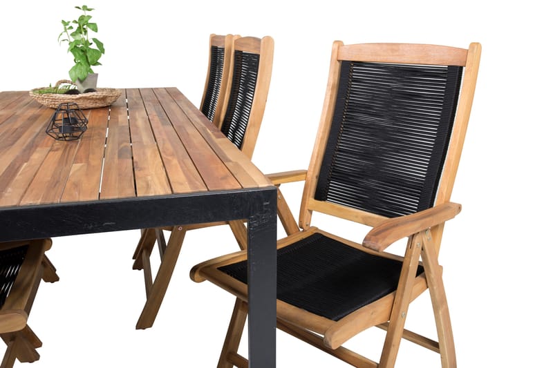 Bois Spisebordssæt 200cm + 6 Peter Positionsstole Hvid - Venture Home - Havesæt