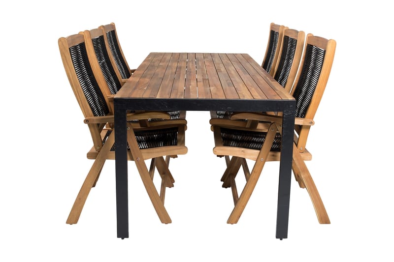 Bois Spisebordssæt 200cm + 6 Peter Positionsstole Hvid - Venture Home - Havesæt