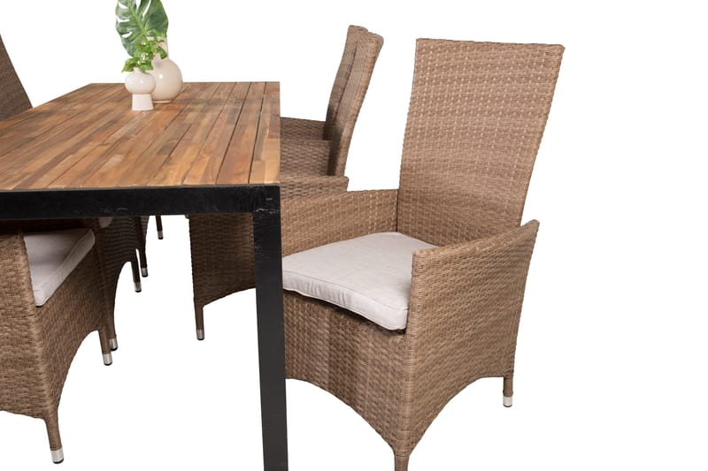 Bois Spisebordssæt 200cm + 6 Padova Reclinerstole - Antracit - Havemøbler - Udendørsgruppe - Havesæt