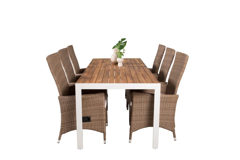 Bois Spisebordssæt med 6 st Padova Stole, Brun