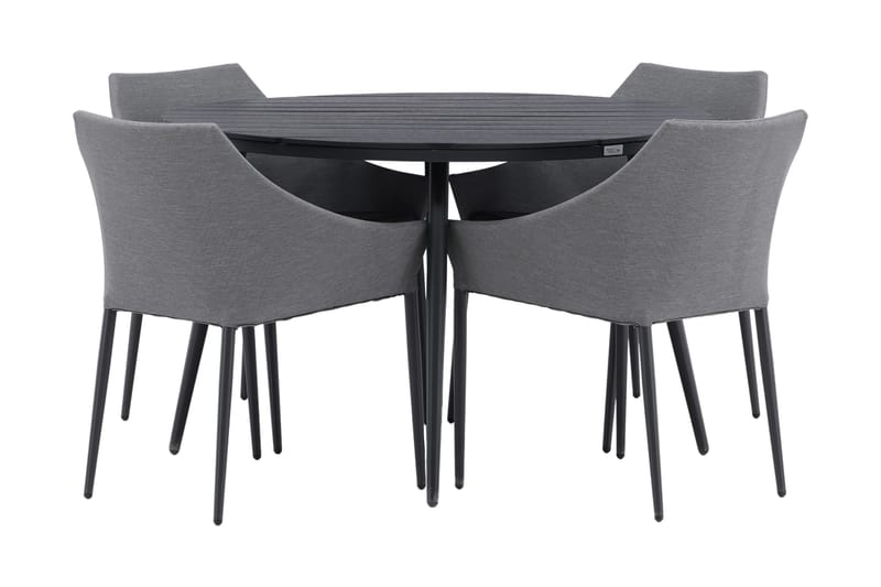 Break Spisebordssæt Ø120cm + 4 Spoga Stole, Beige/Grå