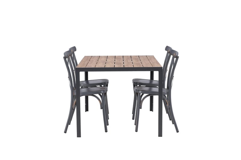 Break Spisegruppe 150 cm + 4 Tablas Spisestole - Brun/Mørkegrå - Havemøbler - Udendørsgruppe - Havesæt