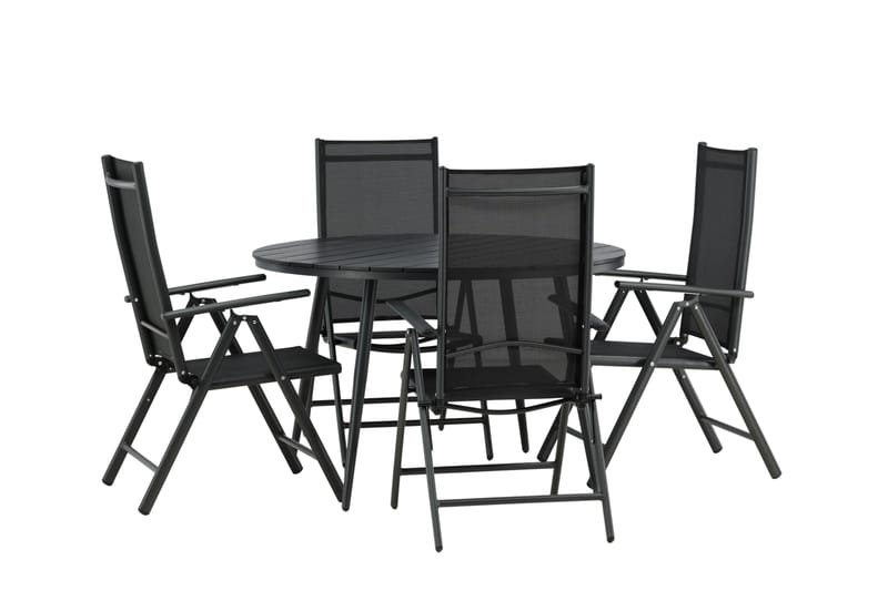 Break Spisegruppe Rund 120cm + 4 Break Positionsstolee, Sort