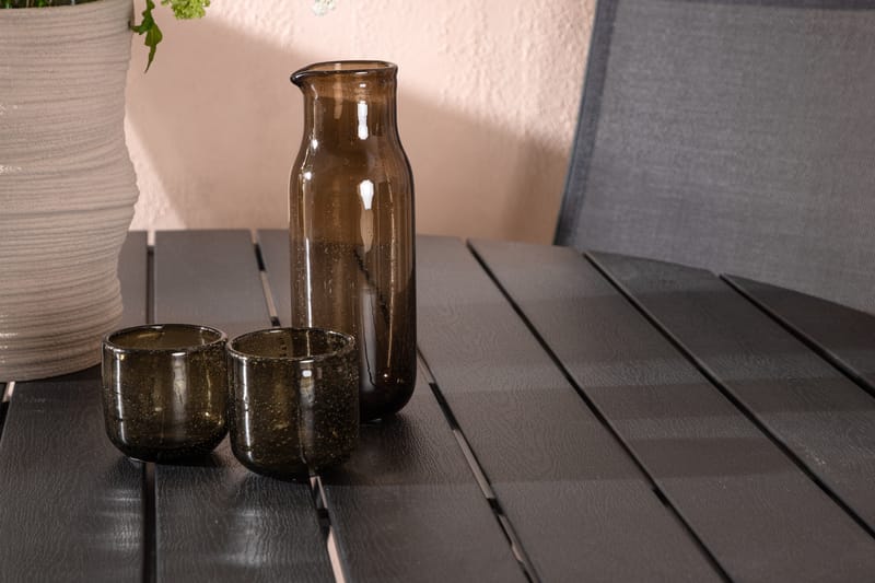 Break Spisegruppe Rund 120cm + 4 Break Positionsstolee - Sort - Havemøbler - Udendørsgruppe - Havesæt