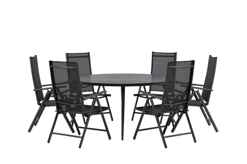Break Spisegruppe Rund 150 cm + 6 Break Positionsstolee, Sort